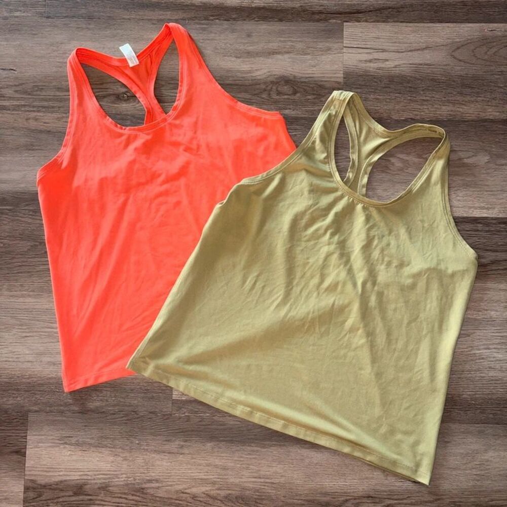 (2) All in Motion Racerback Tank Tops Womens Large